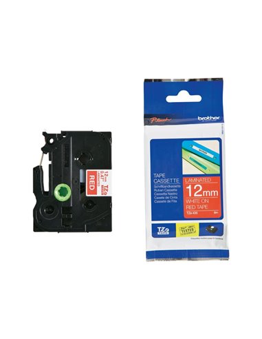 NASTRO BROTHER TZ-e435 12MMx8MT BIANCO/ROSSO TZ-E435 BROTHER ETICHETTE-NASTRI-TAMPONI PER ETICHETTATRICI E PREZZATRICI