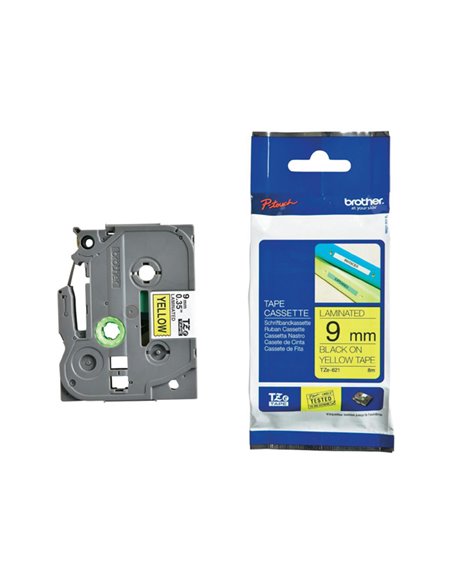 NASTRO TZe-621 9MMx8MT NERO/GIALLO TZE-621 BROTHER ETICHETTE-NASTRI-TAMPONI PER ETICHETTATRICI E PREZZATRICI