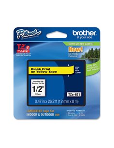 NASTRO BROTHER TZE-631 12MMx8MT NERO/GIALLO TZE-631 BROTHER ETICHETTE-NASTRI-TAMPONI PER ETICHETTATRICI E PREZZATRICI