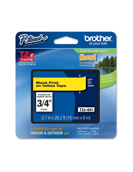 NASTRO BROTHER TZE641 18MMx8MT NERO/GIALLO TZE-641 BROTHER ETICHETTE-NASTRI-TAMPONI PER ETICHETTATRICI E PREZZATRICI