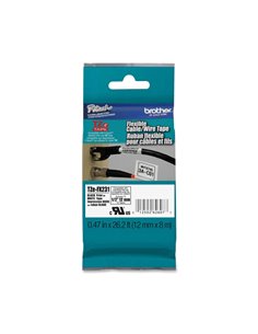 NASTRO LAM. FLESSIBILE TZE-FX231 12MMx8MT NERO/BIANCO TZEFX231