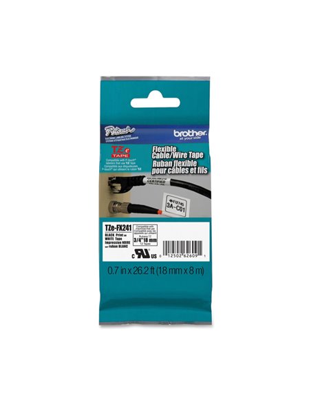 NASTRO LAM. FLESSIBILE TZE-FX241 18MMx8MT NERO/BIANCO TZEFX241 BROTHER ETICHETTE-NASTRI-TAMPONI PER ETICHETTATRICI E PREZZATRICI