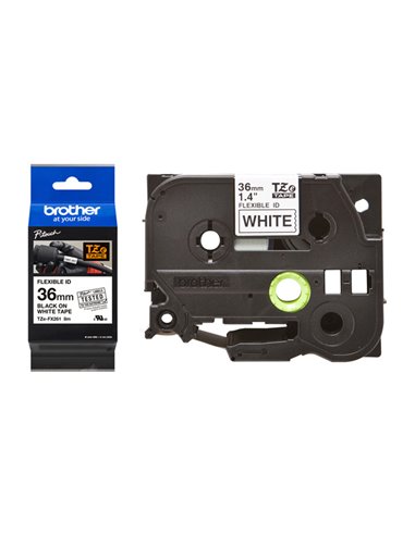 Nastro Brother Laminato flessibile da 36 mm (8 m) Nero/Bianco TZEFX261 BROTHER ETICHETTE-NASTRI-TAMPONI PER ETICHETTATRICI E ...