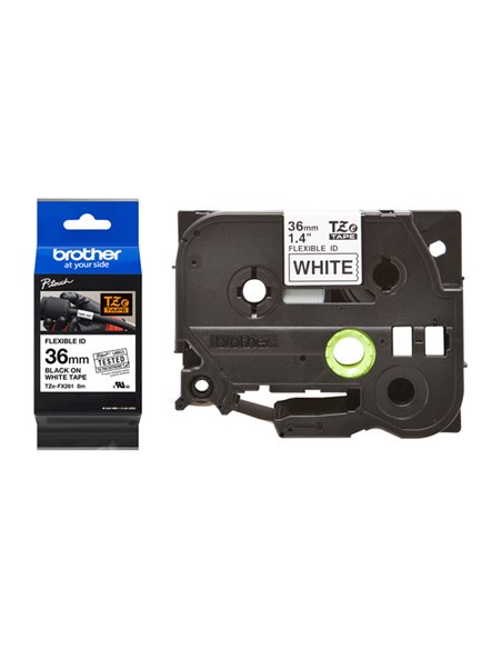 Nastro Brother Laminato flessibile da 36 mm (8 m) Nero/Bianco TZEFX261 BROTHER ETICHETTE-NASTRI-TAMPONI PER ETICHETTATRICI E ...