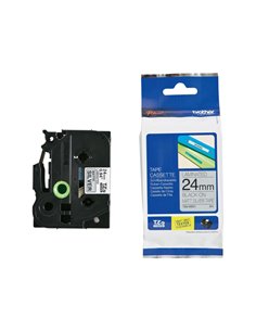 NASTRO METALIZZATO OPACO DA 24 mm (8 m) Nero/Argento OPACO TZEM951 BROTHER ETICHETTE-NASTRI-TAMPONI PER ETICHETTATRICI E PREZ...