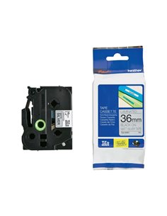 NASTRO METALLIZZATO OPACO TZE-M961 36MMx8MT NERO/ARGENTO OPACO TZEM961 BROTHER ETICHETTE-NASTRI-TAMPONI PER ETICHETTATRICI E ...