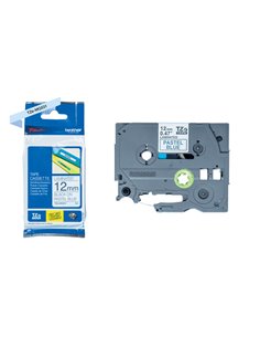 Nastro Brother Laminato pastello da 12 mm scritta nera su fondo blu (4m) TZEMQ531 BROTHER ETICHETTE-NASTRI-TAMPONI PER ETICHE...