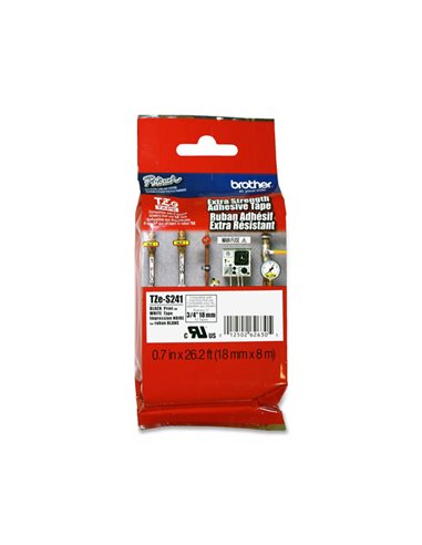 NASTRO LAM.CON ADESIVO RESIST.TZE-S241 18MMx8MT NERO/BIANCO TZES241