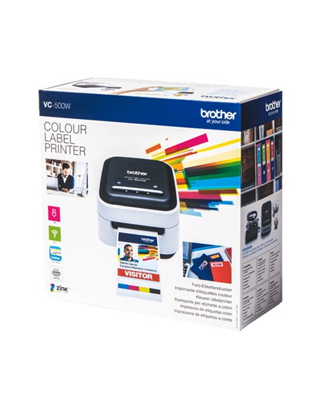 Stampante di etichette a colori con tecnologia Zink VC-500W VC500WZ1 BROTHER ETICHETTATRICI ELETTRONICHE E MANUALI
