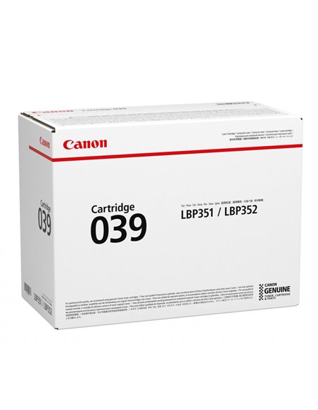 TONER CRG 039 NERO PER LBP351x/352x 11.000 pages 0287C001 CANON PRODOTTI PER FOTOCOPIATORI