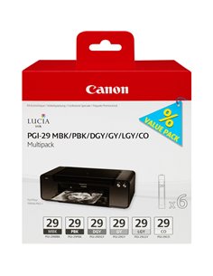 CANON INK PGI-29 MULTIPACK BK OPACO, BK PHOTO, GRIGIO, GRIGIO SCURO E CHIARO 4868B018 CANON INKJET