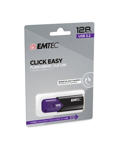 Emtec Memoria USB B110 USB3.2 Clickeasy 128GB viola ECMMD128GB113 EMTEC CHIAVETTE USB