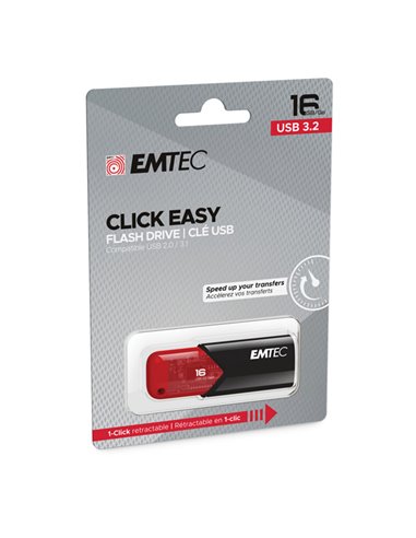 Emtec Memoria USB B110 USB3.2 Clickeasy 16GB rossa ECMMD16GB113 EMTEC CHIAVETTE USB