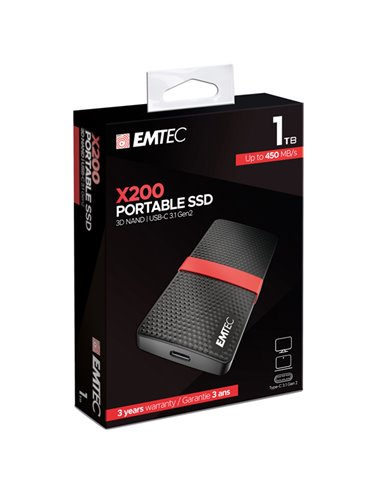 Emtec Hard Disk SSD esterno da 1 terabyte (3.1) ECSSD1TX200 EMTEC HARD-DISK ESTERNI