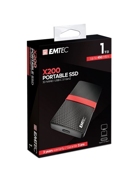 Emtec Hard Disk SSD esterno da 1 terabyte (3.1) ECSSD1TX200 EMTEC HARD-DISK ESTERNI