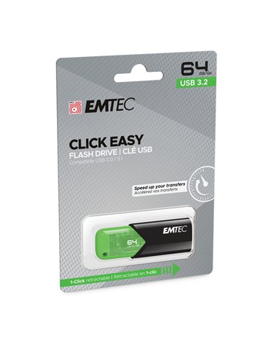 Emtec Memoria USB B110 USB3.2 Clickeasy 64GB verde ECMMD64GB113 EMTEC CHIAVETTE USB