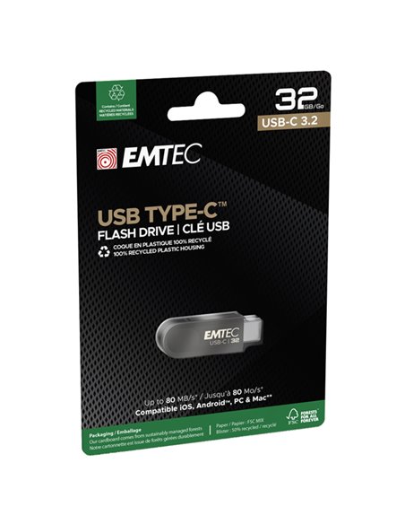 Emtec Memoria Type-C  C280 32GB ECMMD32GC283 EMTEC CHIAVETTE USB