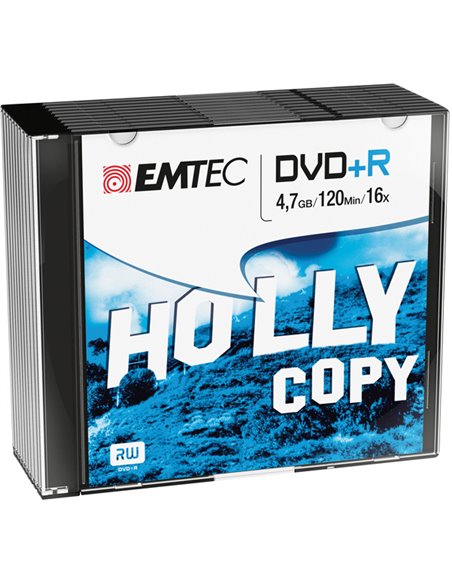 CONF. DA 10 PZ DVD+R EMTEC4,7GB 16X SLIM CASE ECOVPR471016SL EMTEC CD/DVD/BLU-RAY