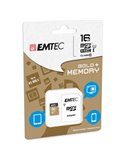 MICRO SDHC EMTEC 16GB CLASS 10 GOLD PLUS CON ADATTATORE ECMSDM16GHC10GP