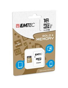 MICRO SDHC EMTEC 16GB CLASS 10 GOLD PLUS CON ADATTATORE ECMSDM16GHC10GP EMTEC SCHEDE MEMORIA