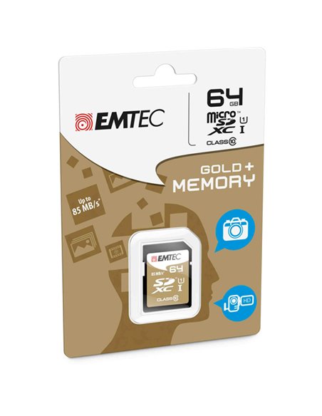 SDXC EMTEC 64GB CLASS 10 GOLD + ECMSD64GXC10GP EMTEC SCHEDE MEMORIA