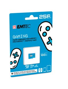 Emtec mSD 256GB UHS-I U3 V30 A1 Gaming Blu ECMSDM256GXCU3 EMTEC SCHEDE MEMORIA