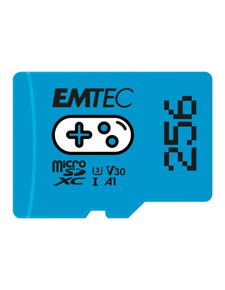 Emtec mSD 256GB UHS-I U3 V30 A1 Gaming Blu ECMSDM256GXCU3 EMTEC SCHEDE MEMORIA