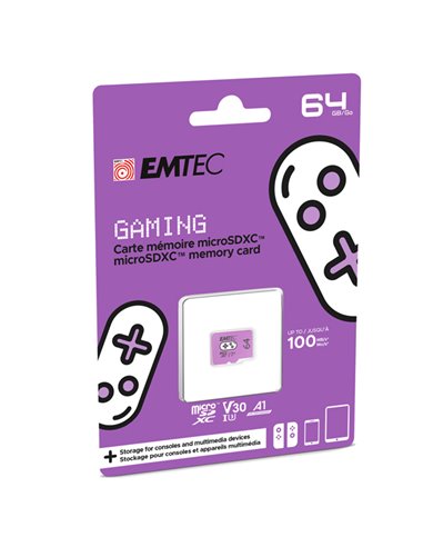 Emtec mSD 64GB UHS-I U3 V30 A1 Gaming Viola ECMSDM64GXCU3G