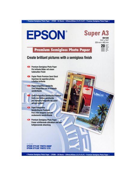 RISMA 20 FG CARTA FOTO SEMILUCIDA PREMIUM A3+ 251G C13S041328 EPSON INKJET