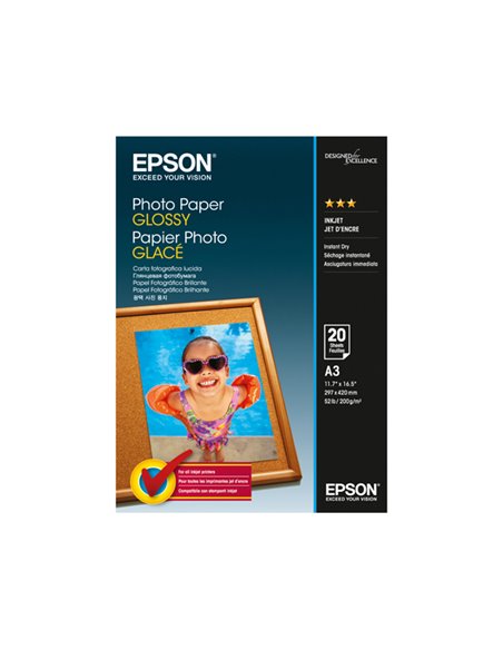 CARTA FOTOGRAFICA LUCIDA GOOD 20fg 200gr 297x420mm - A3 EPSON C13S042536 EPSON INKJET