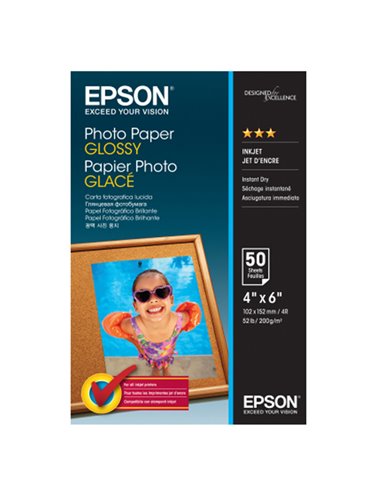 CARTA FOTOGRAFICA LUCIDA GOOD 50fg 200gr 10x15cm (4X6") EPSON C13S042547 EPSON INKJET