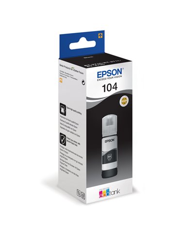 CARTUCCIA INCHIOSTRO 104, FLACONE NERO DA 65 ml C13T00P140 EPSON INKJET