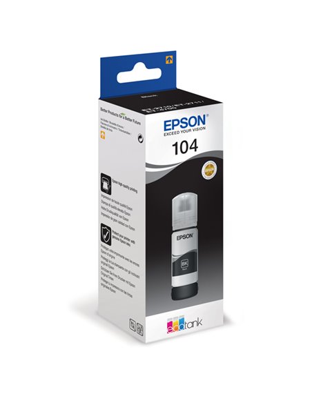 CARTUCCIA INCHIOSTRO 104, FLACONE NERO DA 65 ml C13T00P140 EPSON INKJET