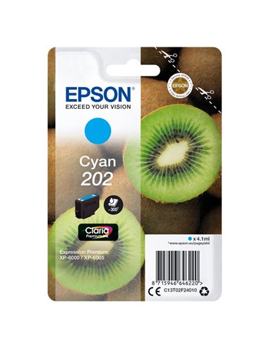 CARTUCCIA INCHIOSTRO CIANO 202 KIWI C13T02F24010 EPSON PRODOTTI PER STAMPANTI GRAFICHE