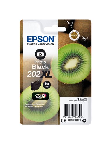 CARTUCCIA INCHIOSTRO NERO FOTO 202 XL KIWI C13T02H14010 EPSON PRODOTTI PER STAMPANTI GRAFICHE