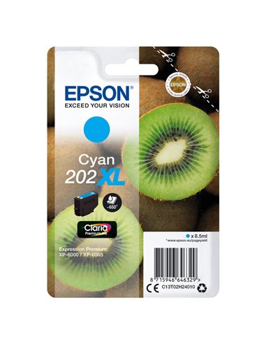 CARTUCCIA INCHIOSTRO CIANO 202 XL KIWI C13T02H24010 EPSON PRODOTTI PER STAMPANTI GRAFICHE