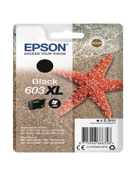 Cartuccia di inchiostro Epson Nero serie 603XL Stella Marina C13T03A14010 EPSON INKJET