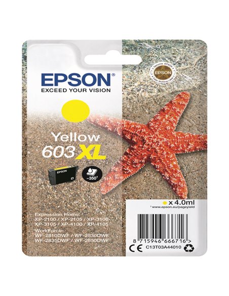 Cartuccia di inchiostro Epson Giallo serie 603XL Stella Marina C13T03A44010 EPSON INKJET