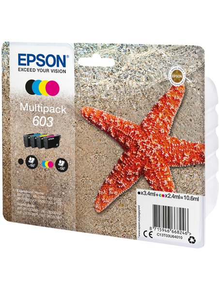 Cartucce di inchiostro Epson Multipack BK/C/M/Y serie 603 Stella Marina C13T03U64010 EPSON INKJET