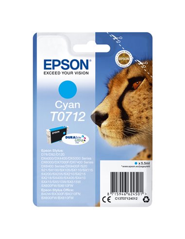 CARTUCCIA INCHIOSTRO CIANO A PIGMENTI DURABRITE ULTRA STYLUS D78 BLISTER RS C13T07124012 EPSON INKJET