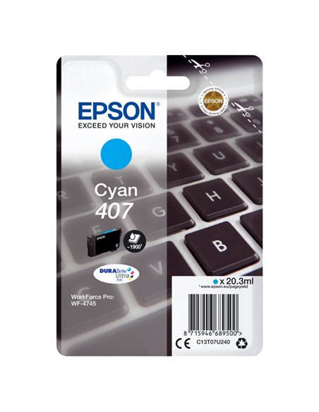 Cartuccia Epson Ciano 407L 38,1 ML C13T07U240