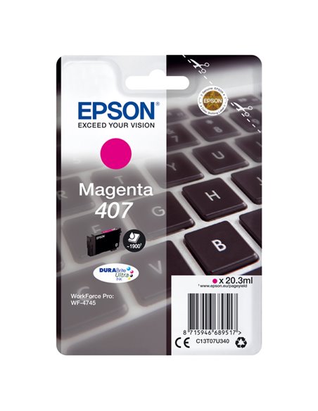 Cartuccia Epson Magenta 407L 38,1 ML C13T07U340