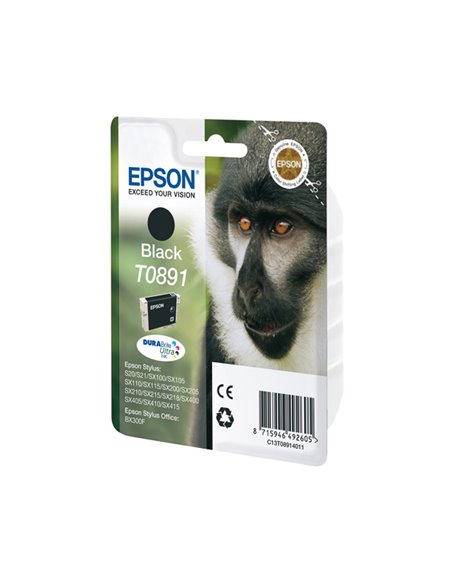 CARTUCCIA INCHIOSTRO A PIGMENTI NERO EPSON DURABRITE ULTRA BLISTER RS C13T08914011 EPSON INKJET