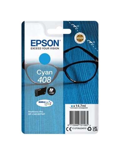 Epson Cartuccia DURABrite Ultra, 408 Ciano C13T09J24010 EPSON PRODOTTI PER STAMPANTI GRAFICHE