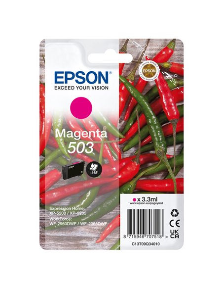 Epson Cartuccia 503 Peperoncino Magenta 3,3 ml C13T09Q34010 EPSON INKJET