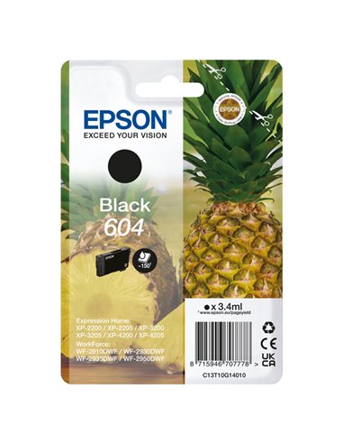 Epson Cartuccia 604 Ananas Nero 3,4 ml C13T10G14010 EPSON INKJET