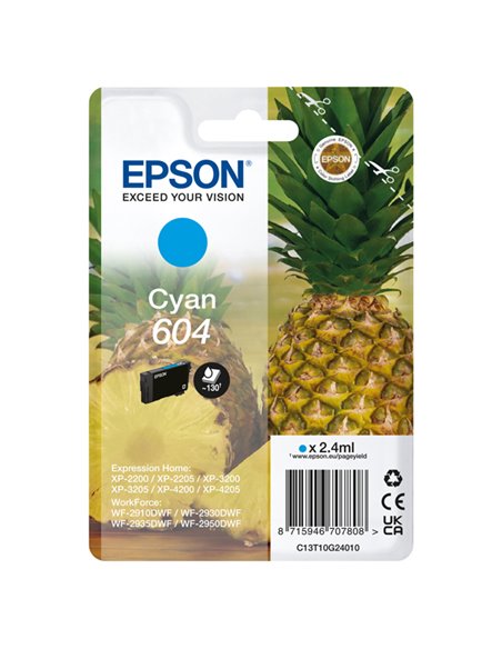 Epson Cartuccia 604 Ananas Ciano 2,4 ml C13T10G24010 EPSON INKJET