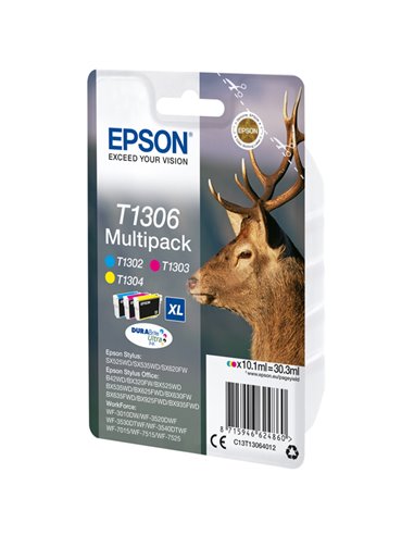 MULTIPACK CONTENENTE 3 INKJ (1 CIANO 1MAGENTA 1GIALLO) BX320FW C13T13064012 EPSON INKJET