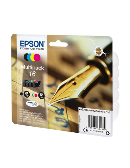 MULTIPACK CONTENENTE N.4 CARTUCCE A PIGMENTI, SERIE 16/PENNA E CRUCIVE C13T16264012