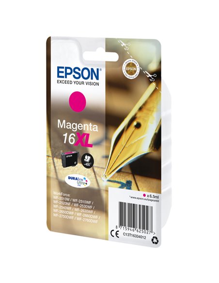 CARTUCCIA A PIGMENTI MAGENTA EPSON DURABRITE ULTRA SERIE 16XL/PENNA E CRUCIVERBA C13T16334012 EPSON INKJET